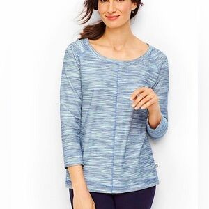 Talbots Petite Knit Textured Striped Top